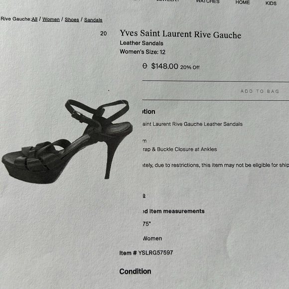 YSL Red River Gauche Heels Sz 42 or 12 - Picture 14 of 14